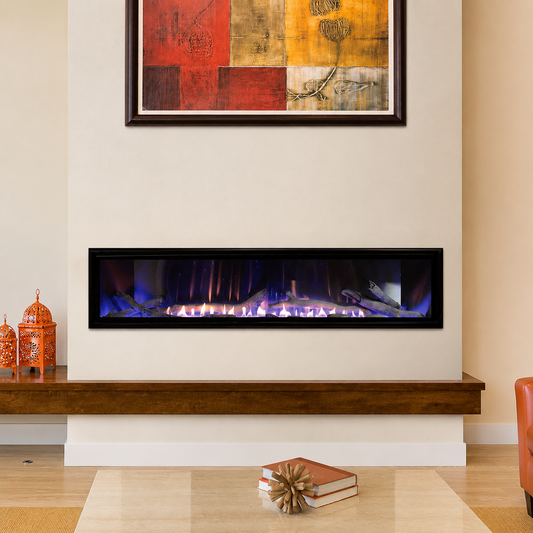 Empire Boulevard 60" Linear Vent Free Contemporary Gas Fireplace With Thermostat Variable Remote Control