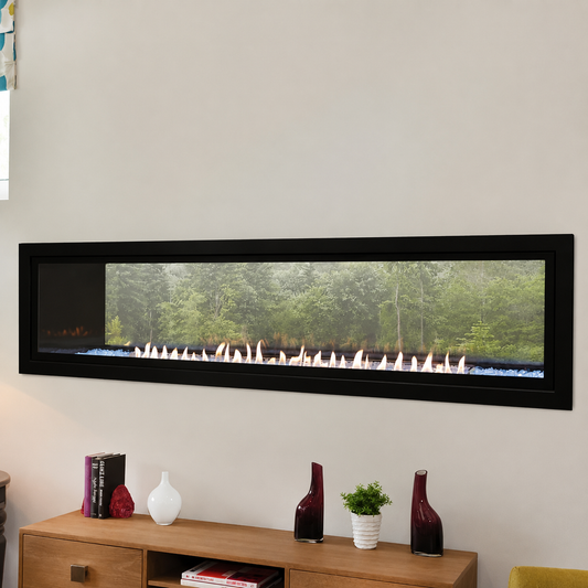 Empire Boulevard 60" Linear Vent Free Contemporary See Through Gas Fireplace
