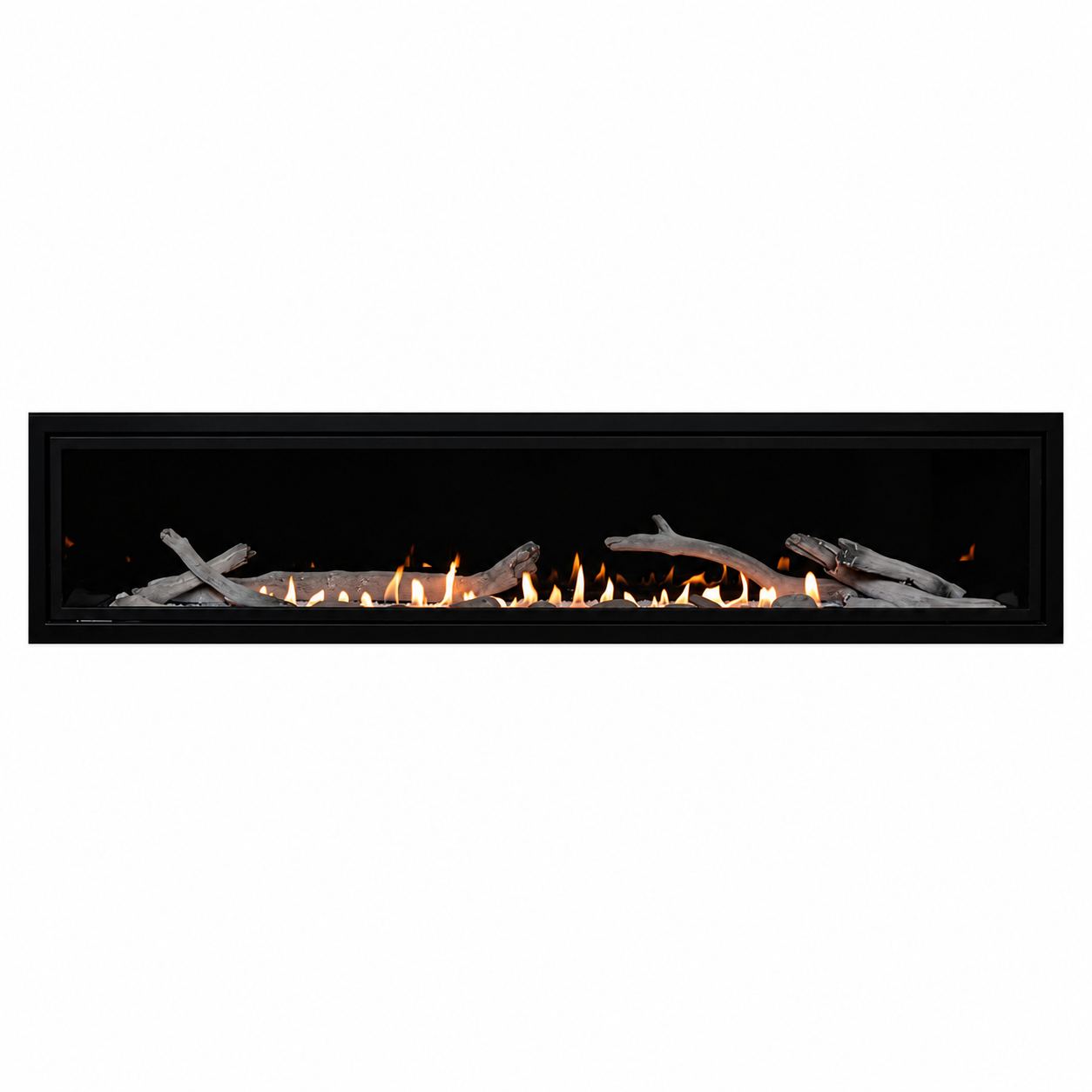Empire Boulevard 72" Linear Vent Free Contemporary Gas Fireplace With Thermostat Variable Remote Control