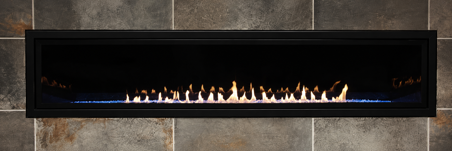 Empire Boulevard 72" Linear Vent Free Contemporary Gas Fireplace With Thermostat Variable Remote Control