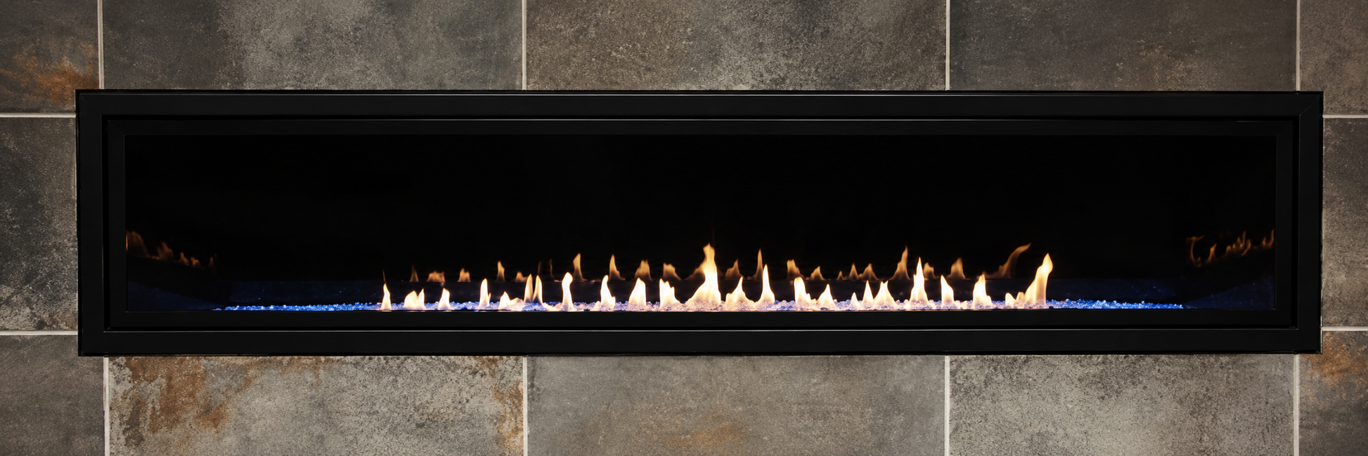 Empire Boulevard 72" Linear Vent Free Contemporary Gas Fireplace With Thermostat Variable Remote Control