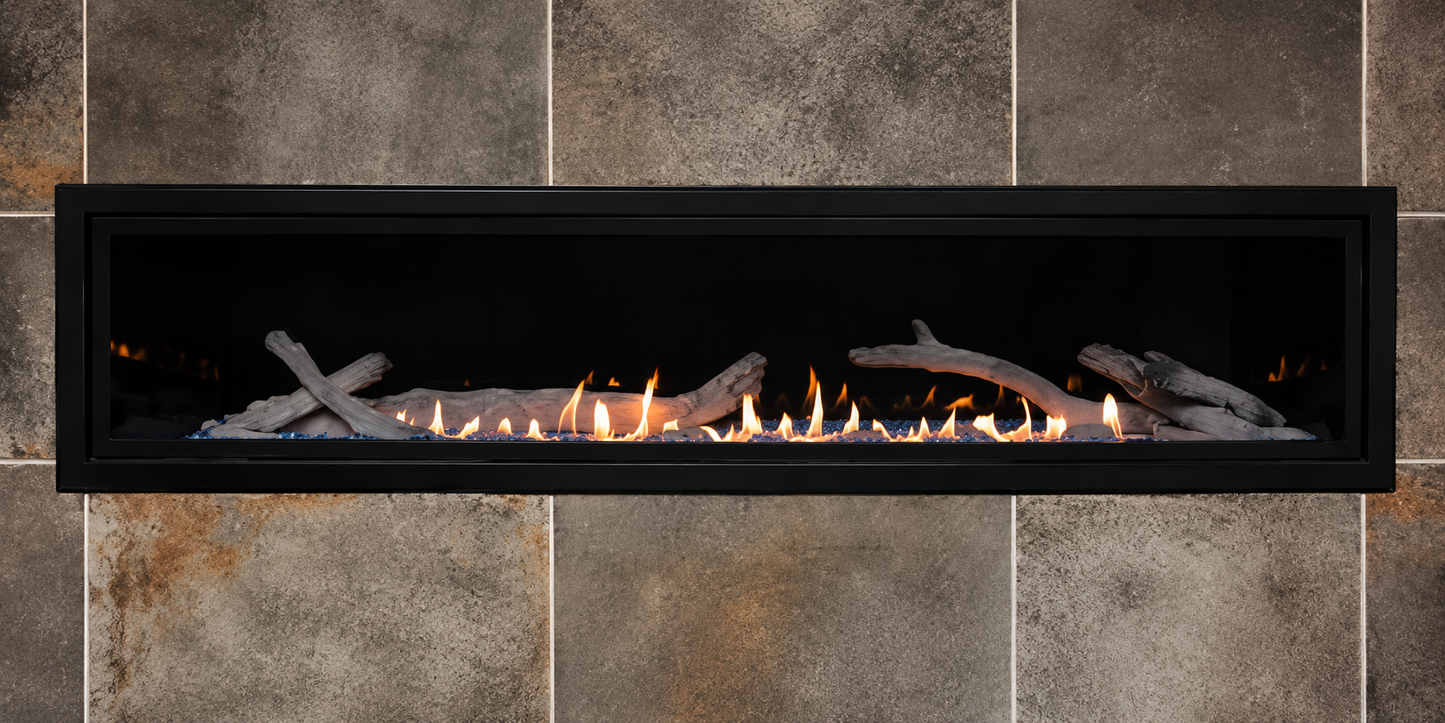 Empire Boulevard 72" Linear Vent Free Contemporary Gas Fireplace With Thermostat Variable Remote Control