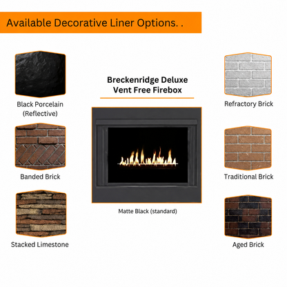 Empire Breckenridge Deluxe 32" Zero Clearance Vent Free Firebox