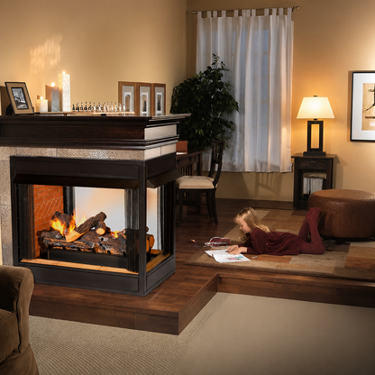 Empire Breckenridge Peninsula 36" Multi-Sided Ventless Premium Firebox