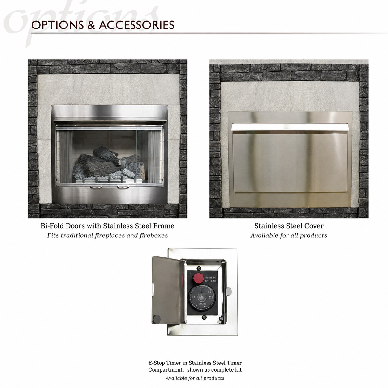 Empire Carol Rose 36" Stainless Steel Premium Outdoor Gas Fireplace with Harmony Burner and Refractory Liner