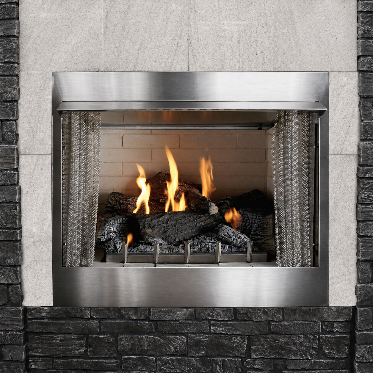 Empire Carol Rose 42" Stainless Steel Flush Front Premium Outdoor Firebox