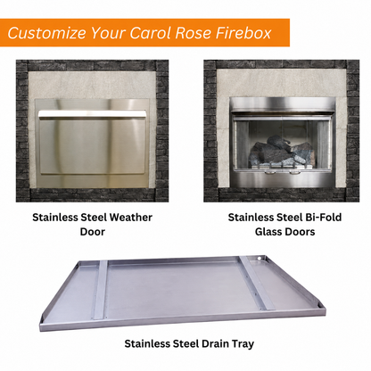 Empire Carol Rose 42" Stainless Steel Flush Front Premium Outdoor Firebox