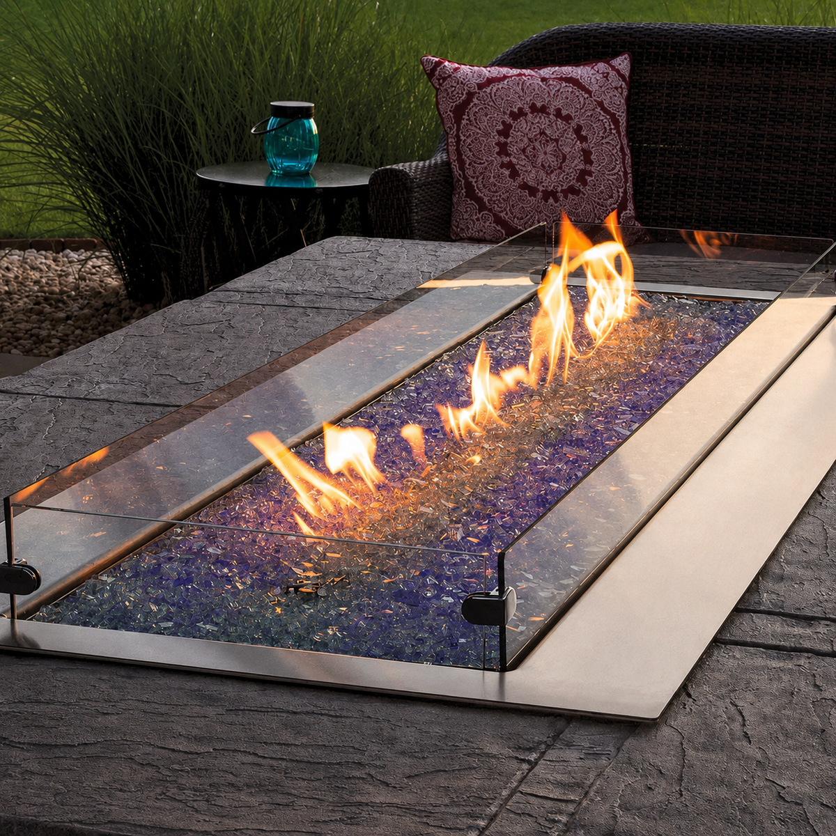Empire Carol Rose Coastal 48" Stainless Steel Outdoor Linear Gas Fire Pit