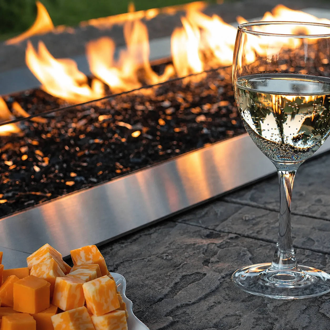 Empire Carol Rose Coastal 48" Stainless Steel Outdoor Linear Gas Fire Pit