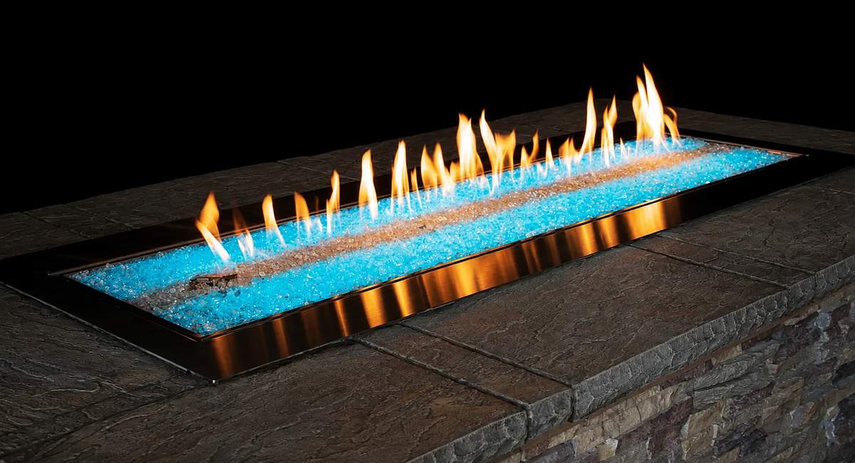 Empire Carol Rose Coastal 48" Stainless Steel Outdoor Linear Gas Fire Pit