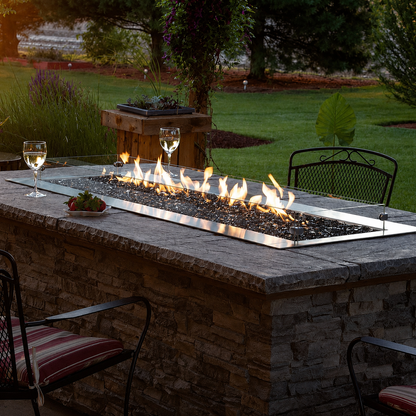 Empire Carol Rose Coastal 60" Stainless Steel Outdoor Linear Gas Fire Pit
