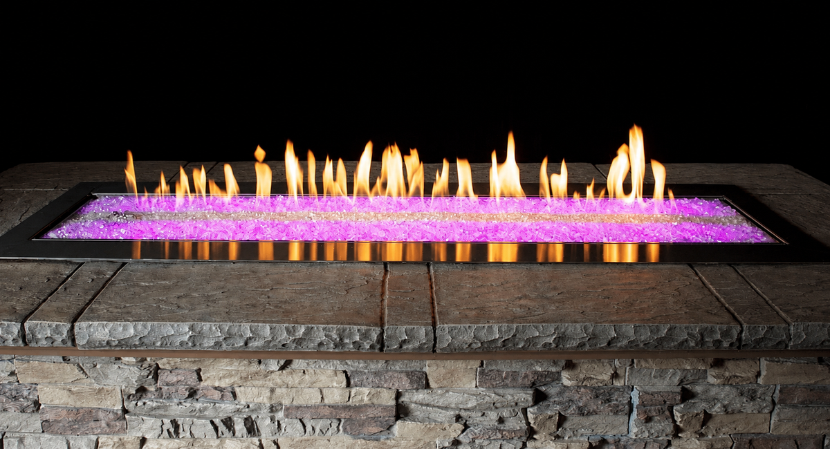 Empire Carol Rose Coastal 60" Stainless Steel Outdoor Linear Gas Fire Pit