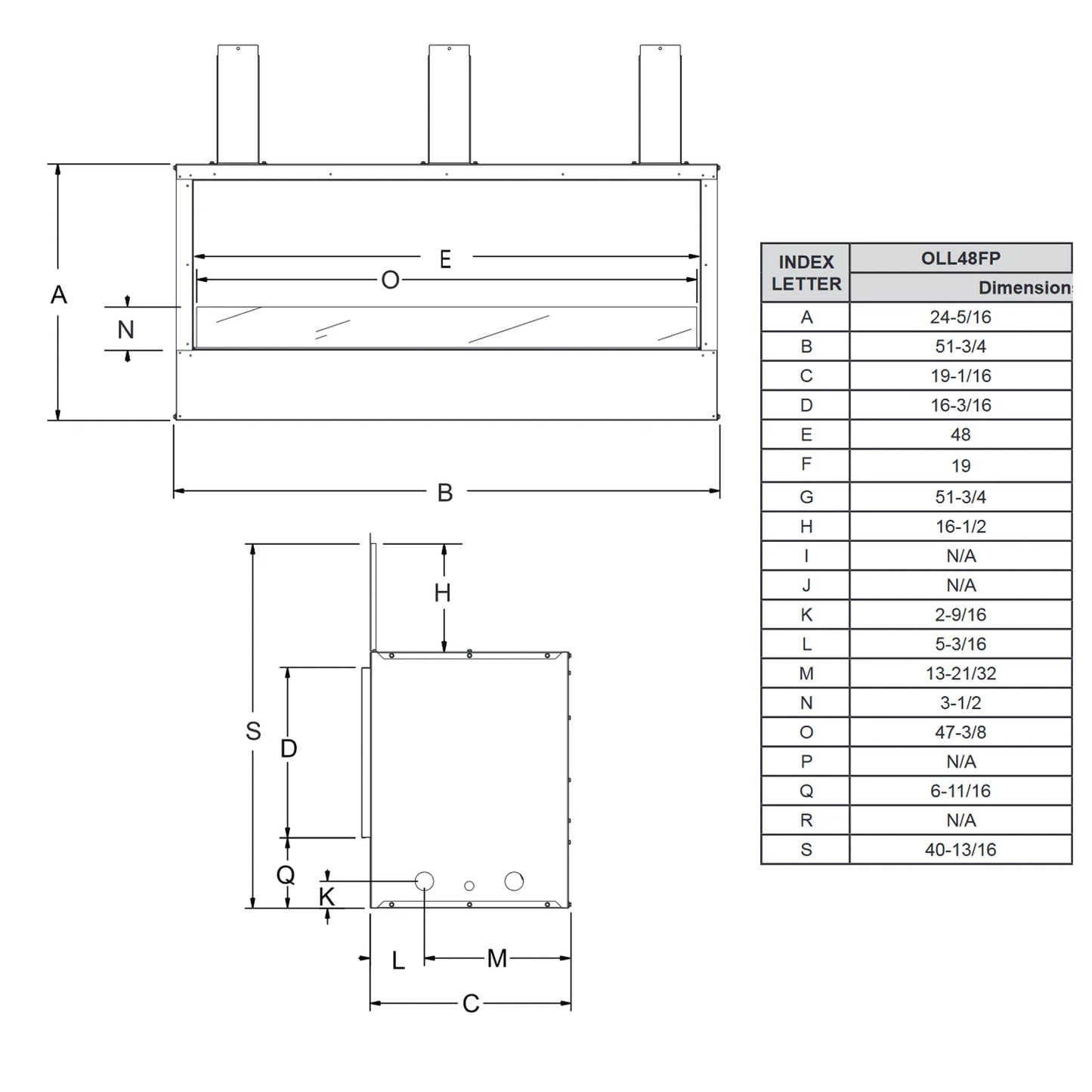 Empire Carol Rose OLL48FP 48" Stainless Steel Outdoor Linear Gas Fireplace