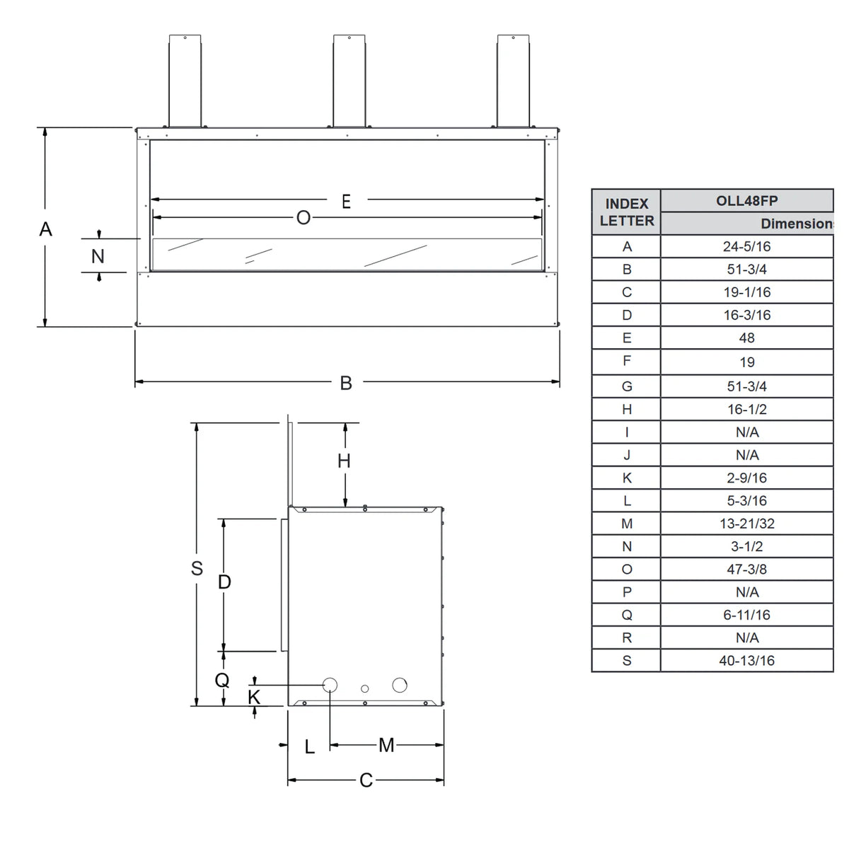 Empire Carol Rose OLL48FP 48" Stainless Steel Outdoor Linear Gas Fireplace