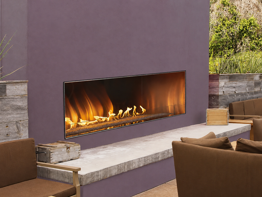 Empire Carol Rose OLL60FP 60" Stainless Steel Outdoor Linear Gas Fireplace