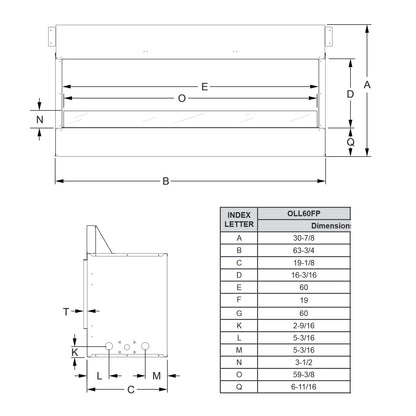 Empire Carol Rose OLL60FP 60" Stainless Steel Outdoor Linear Gas Fireplace