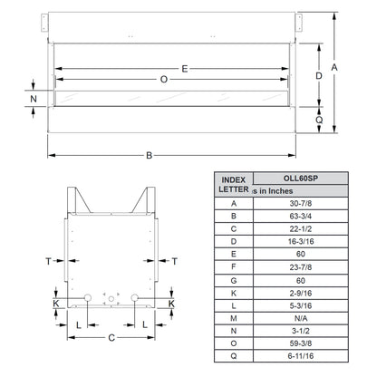 Empire Carol Rose OLL60SP 60" Stainless Steel Outdoor Linear See Through Gas Fireplace