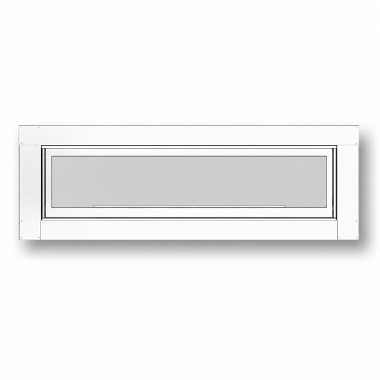 Empire DFEV60LSS Stainless Steel Exterior Wall Frame With Glass Window for 60" Boulevard Vent Free See Through Linear Fireplace
