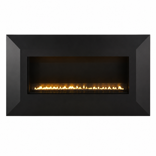 Empire DFSL30MBL Black Mitered Front for 30" Boulevard SL Vent Free Linear Fireplace