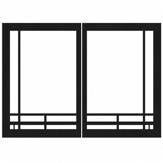 Empire DVDB3MBL Black Mission Rectangle Door Set for 42" Tahoe Deluxe Fireplace