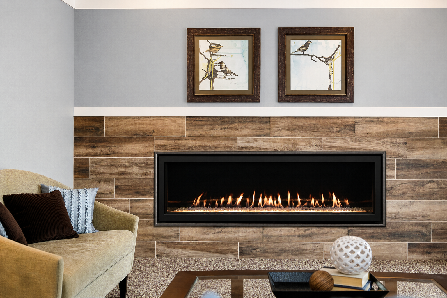 Empire DVLL60 Boulevard 60" Direct Vent Linear Gas Fireplace with Multi Function Remote