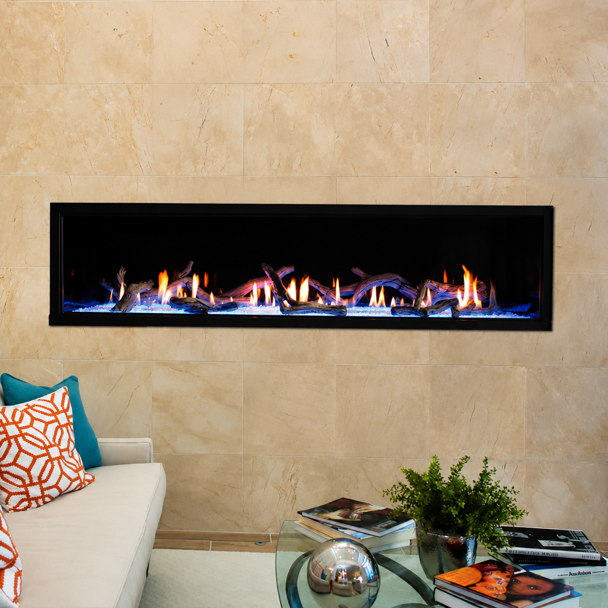 Empire DVLL72 Boulevard 72" Direct Vent Linear Gas Fireplace with Multi Function Remote