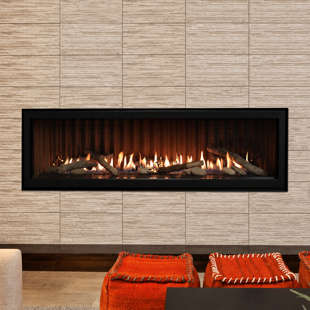 Empire DVLL72 Boulevard 72" Direct Vent Linear Gas Fireplace with Multi Function Remote