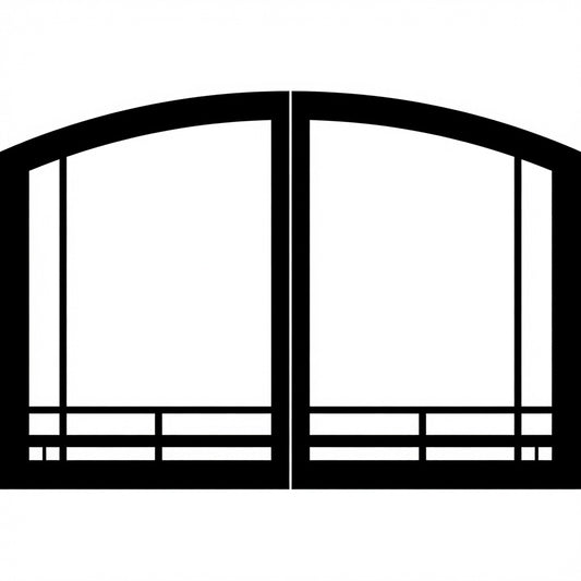 Empire DVRB3MBL Black Mission Arch Door Set for 42" Tahoe Deluxe Fireplace