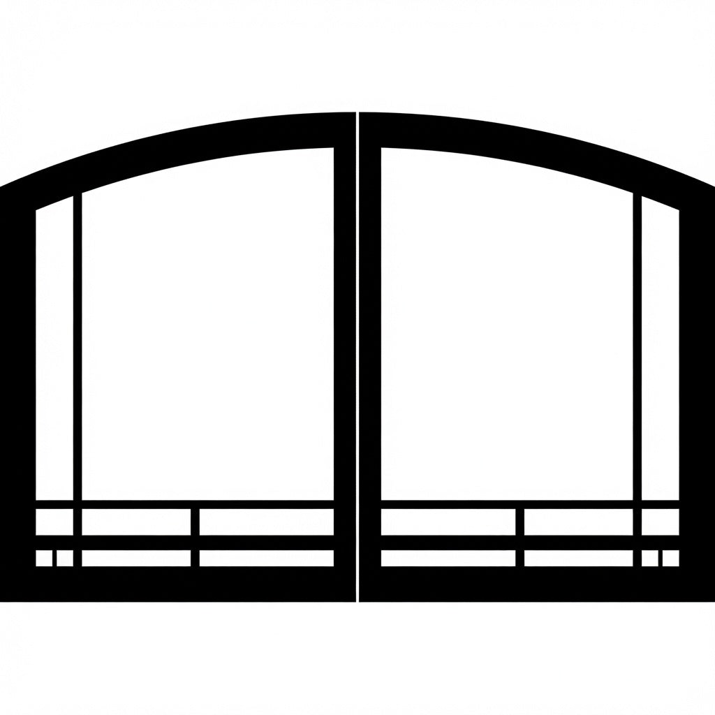 Empire DVRB4MBL Black Mission Arch Door Set for 48" Tahoe Deluxe Fireplace