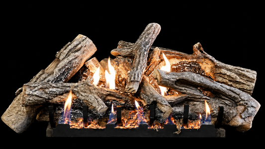Empire Fallen Timber Burncrete Ceramic Fiber 8 Piece Vent-Free Gas Log Set