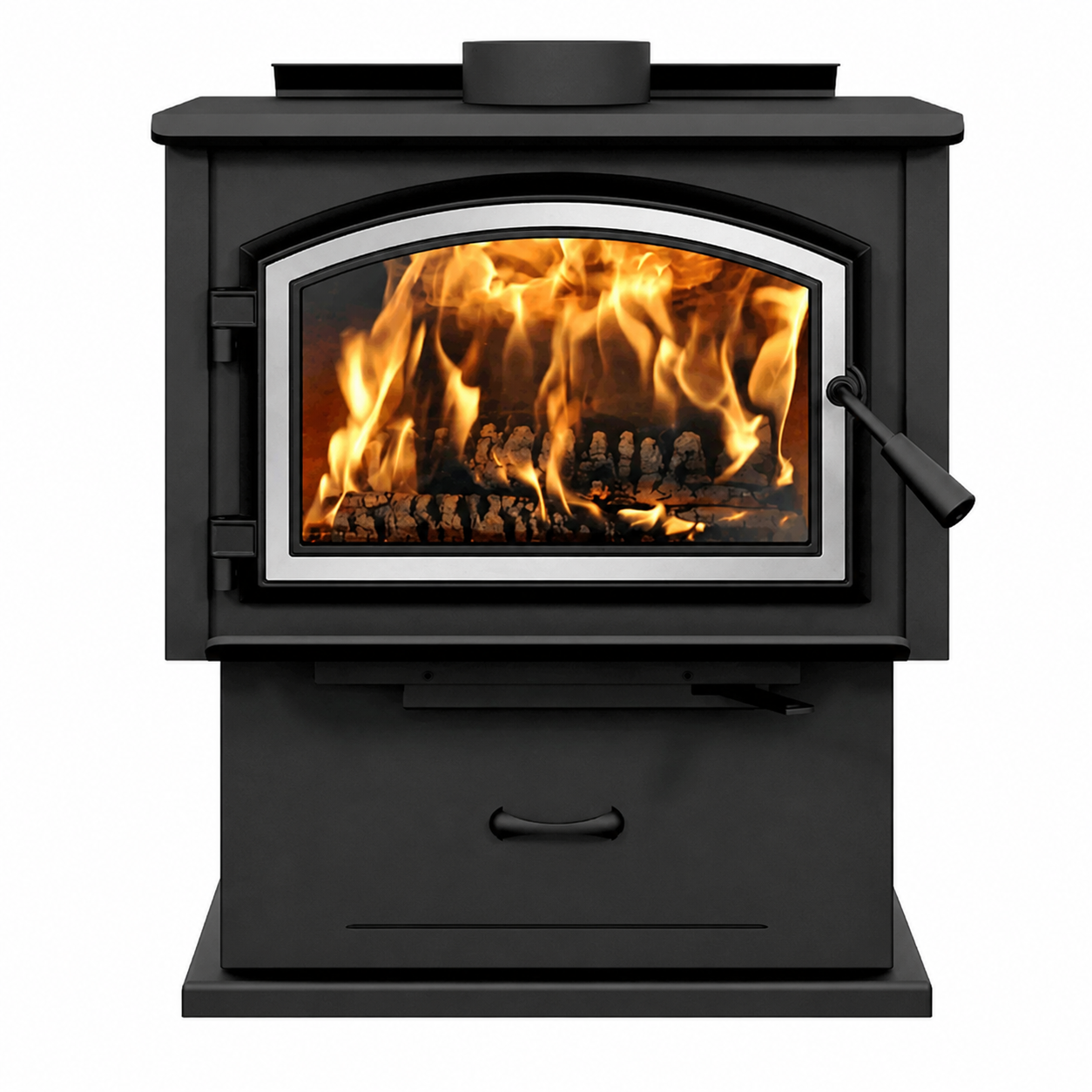 Empire Gateway 1700 Freestanding 24" Metallic Black Wood Stove WB17FS