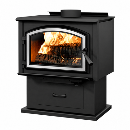 Empire Gateway 1700 Freestanding 24" Metallic Black Wood Stove WB17FS