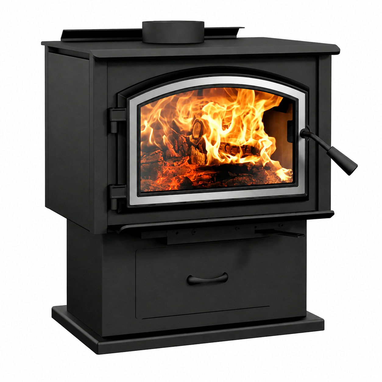 Empire Gateway 1700 Freestanding 24" Metallic Black Wood Stove WB17FS