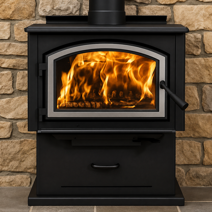 Empire Gateway 1700 Freestanding 24" Metallic Black Wood Stove WB17FS