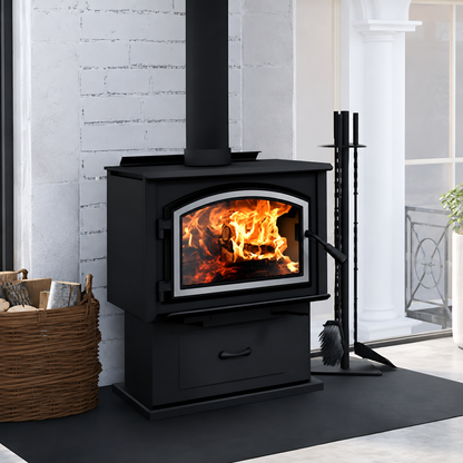 Empire Gateway 1700 Freestanding 24" Metallic Black Wood Stove WB17FS
