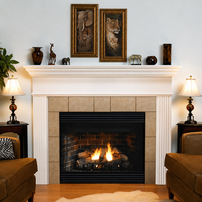 Empire Keystone Deluxe 34" B-Vent Gas Fireplace with Log Set