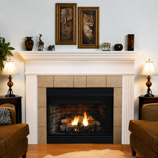 Empire Keystone Deluxe 34" B-Vent Gas Fireplace with Log Set