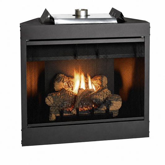 Empire Keystone Deluxe 36" B-Vent Gas Fireplace with Log Set