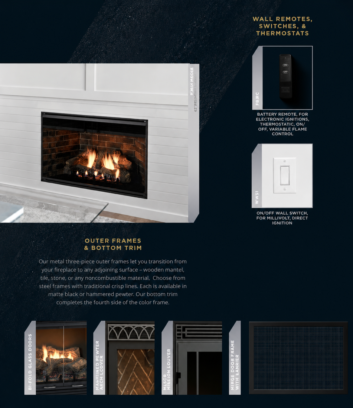 Empire Keystone Deluxe 36" B-Vent Gas Fireplace with Log Set