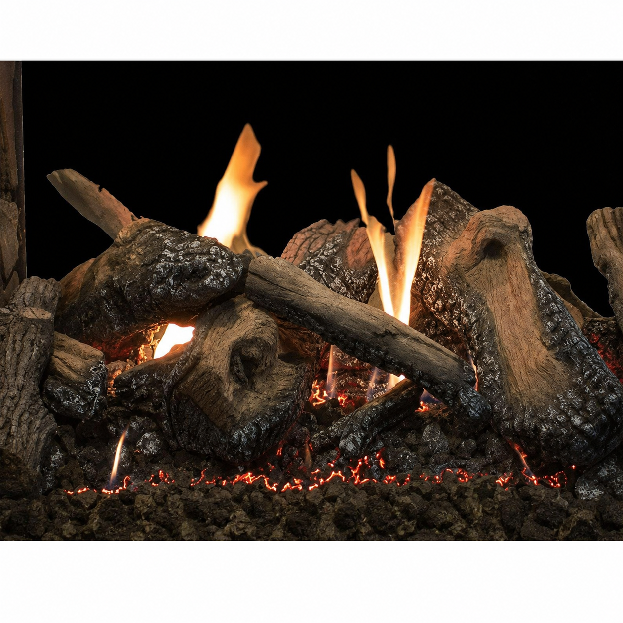Empire LS40STB Traditional Charred Ceramic Fiber Multi Sided Log Set for Rushmore DVCT40 See-Through Direct Vent Fireplace