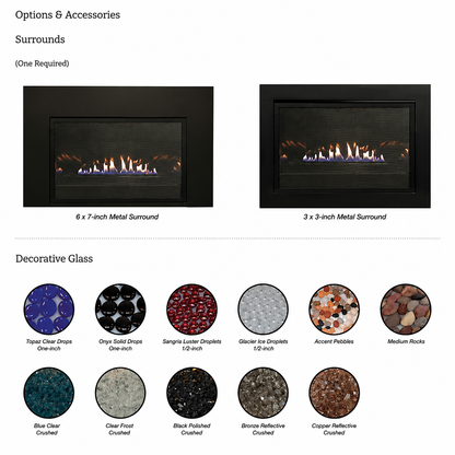 Empire Loft 27" 10,000 BTU Vent Free Small Gas Fireplace Insert with Burner