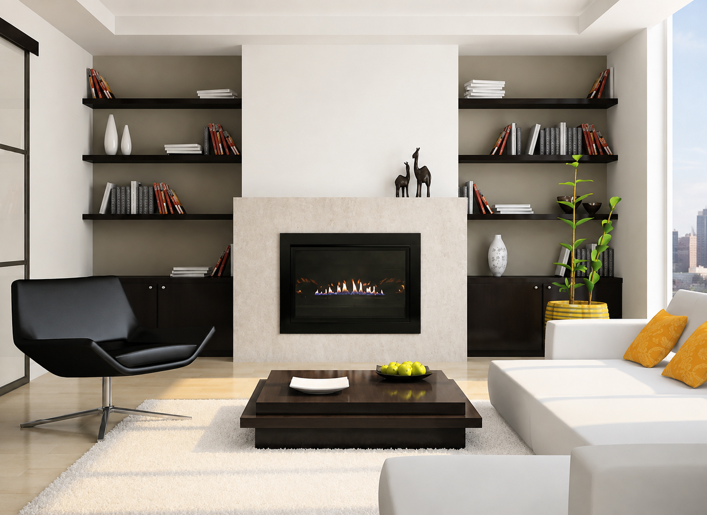 Empire Loft 27" 20,000 BTU Vent Free Small Gas Fireplace Insert with Black Liner