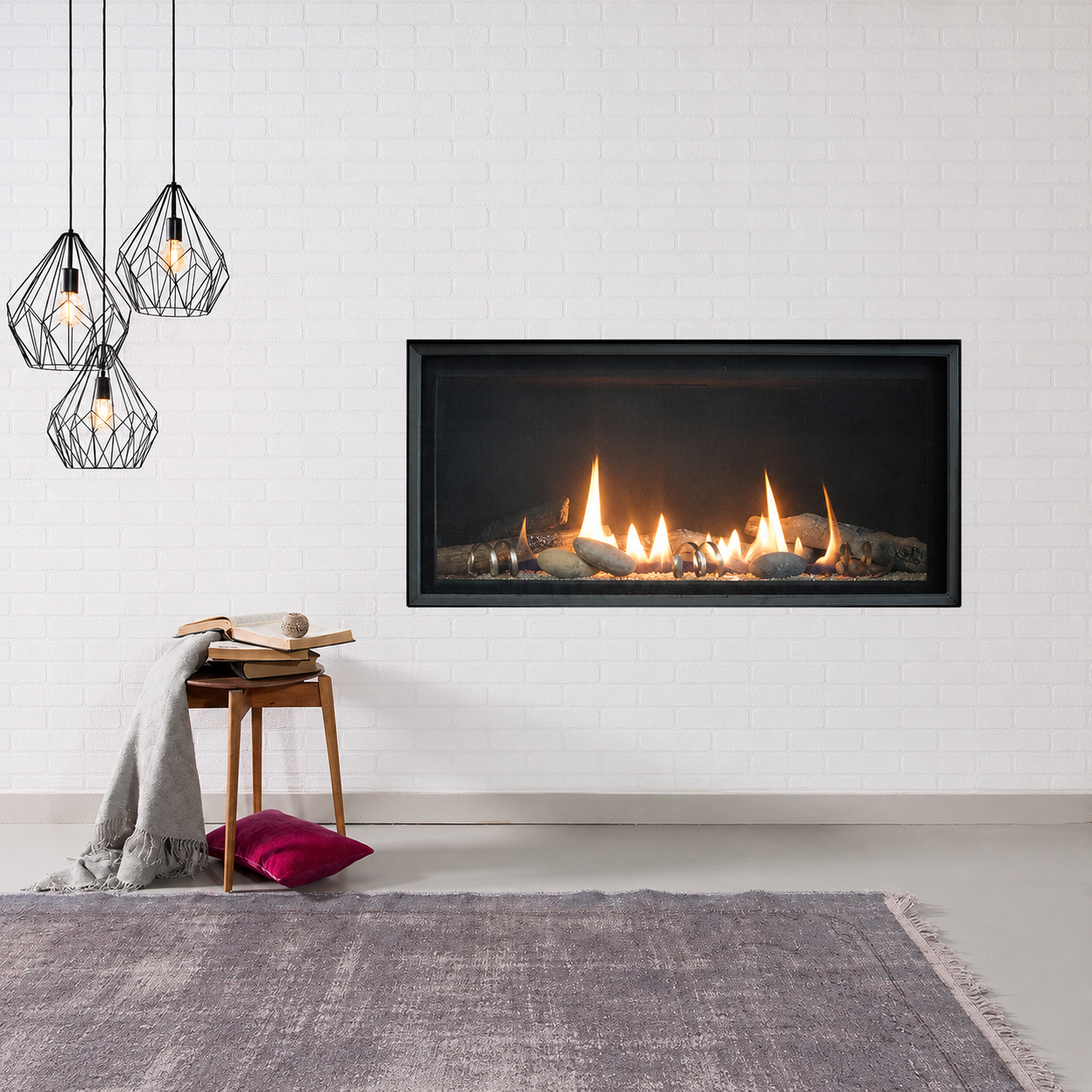 Empire Loft 36" Linear Direct Vent Gas Fireplace With On/Off Switch and Crushed Glass