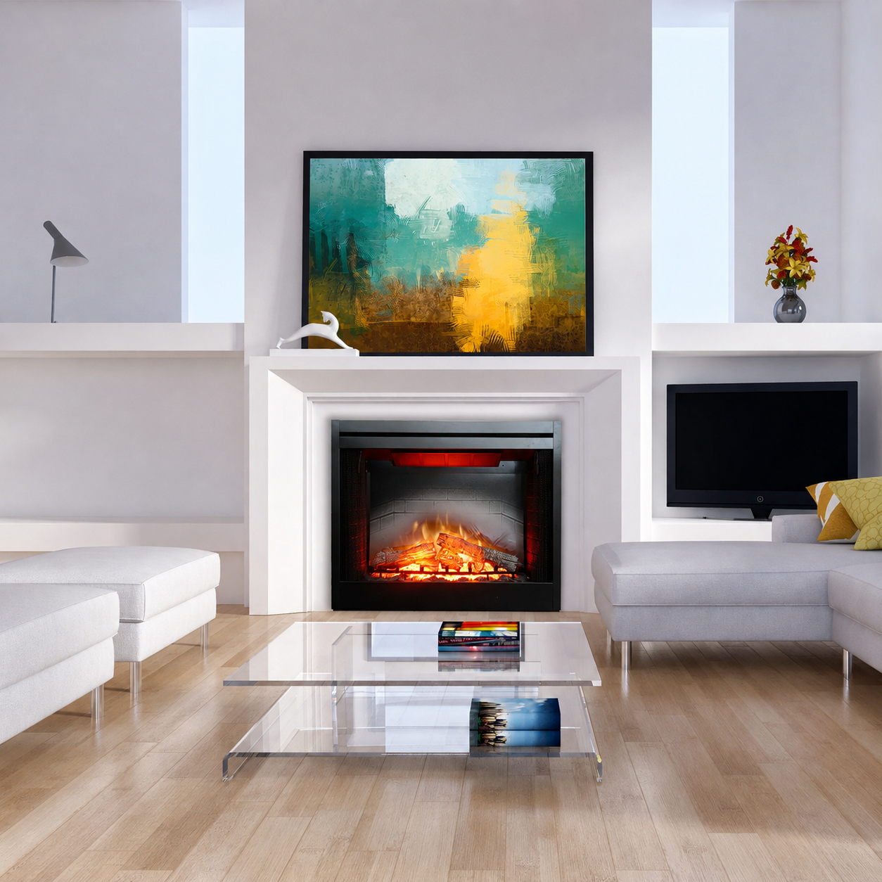 Empire Nexfire 39" Traditional Electric Fireplace EF39 With Glowing Logs