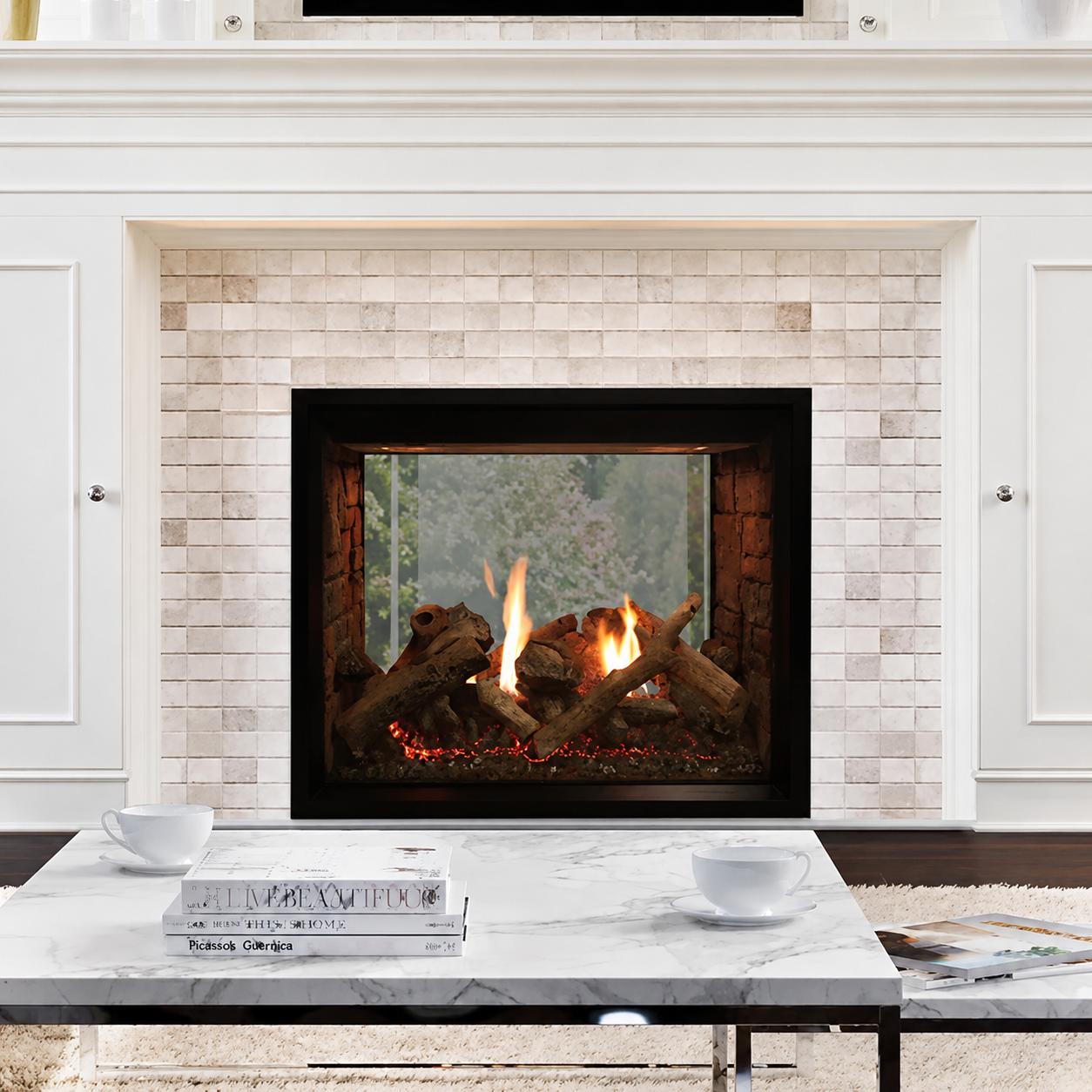 Empire Rushmore 40" Clean Face See-Through Direct Vent Fireplace with TruFlame Technology