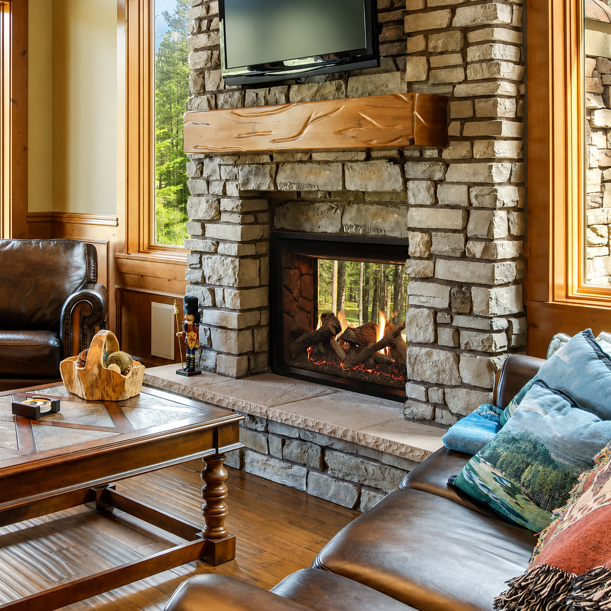 Empire Rushmore 40" Clean Face See-Through Direct Vent Fireplace with TruFlame Technology
