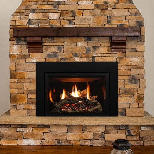 Empire Rushmore Clean Face 30" Direct Vent Gas Fireplace Insert with Thermostat Remote and Blower