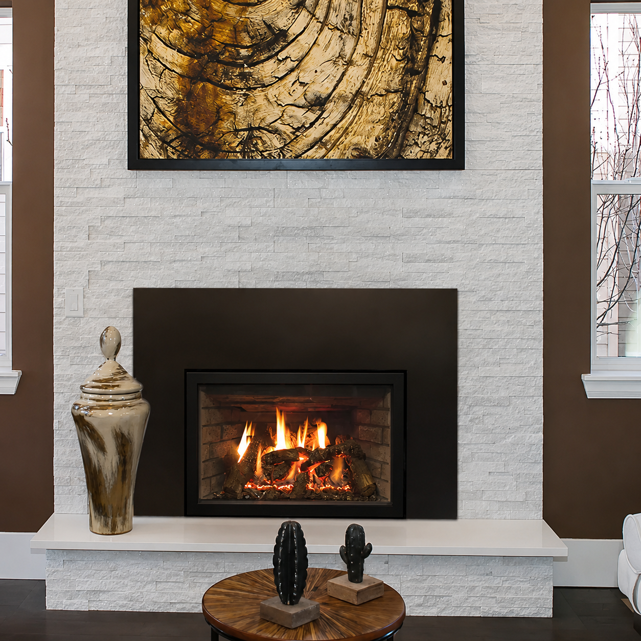 Empire Rushmore Clean Face 30" Direct Vent Gas Fireplace Insert with Thermostat Remote and Blower