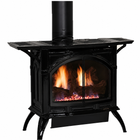 Empire Spirit 28" Cast Iron Medium Freestanding Direct Vent Gas Stove with Slope Glaze Burner and Log Set