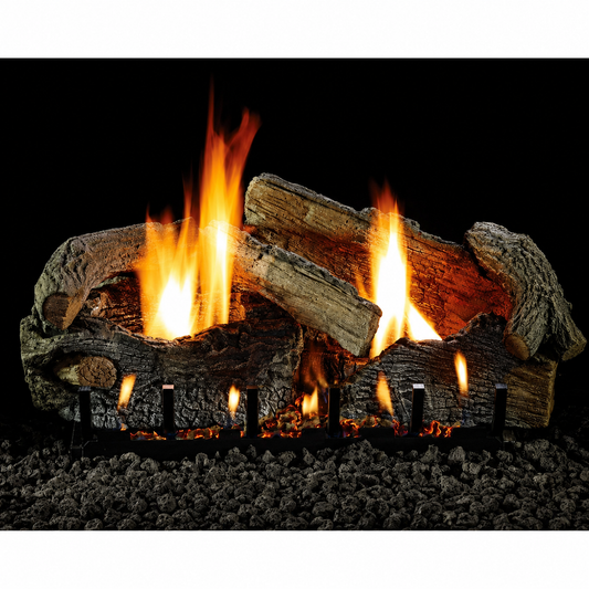 Empire Stacked Aged Oak Refractory Vented/Vent-Free Gas Log Set